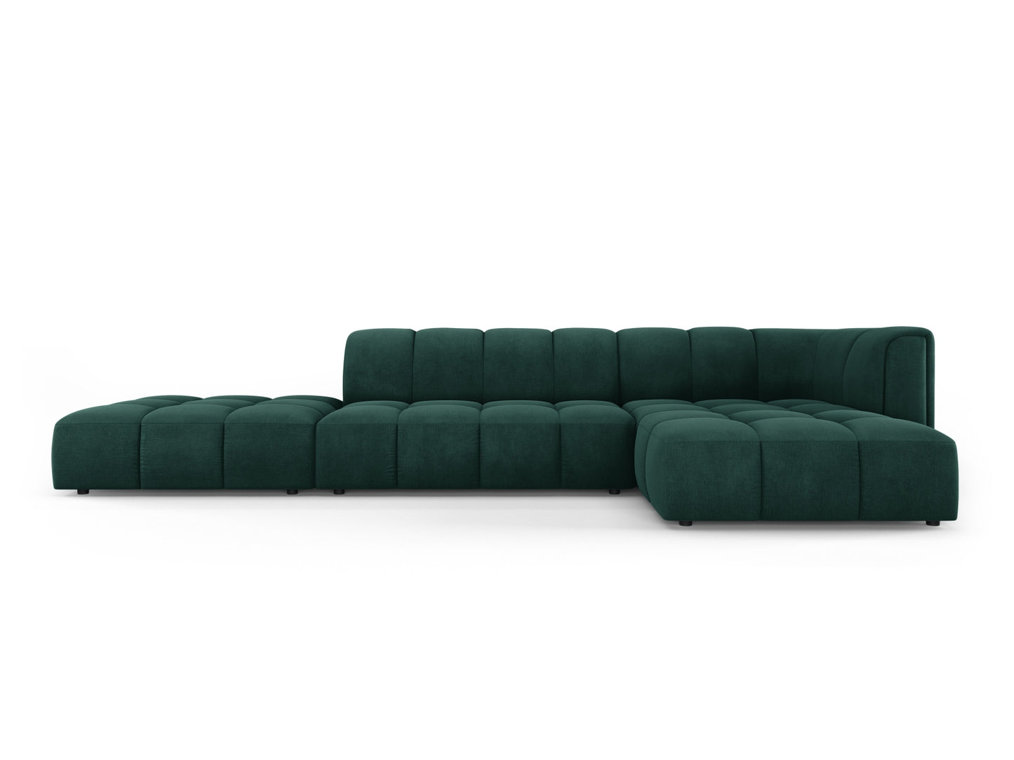 Moritz Modular Corner Sofa, 5 Seats, 323x160 cm — Bottle Green / Right