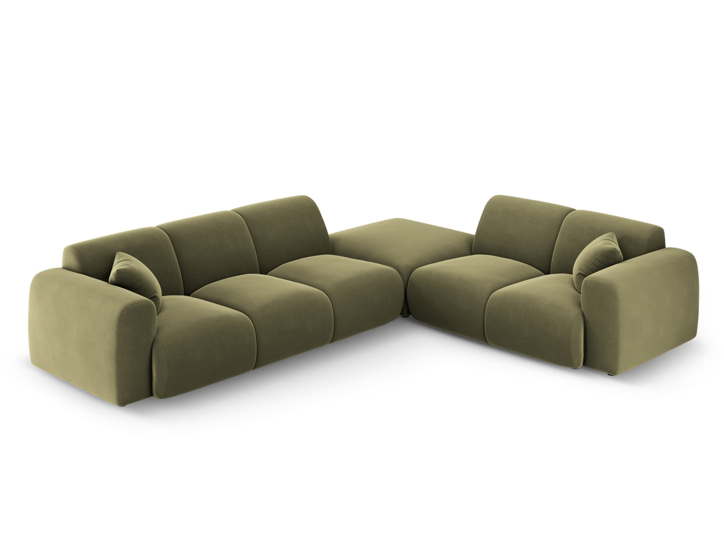 Nolio Corner Sofa, 4 Seats, 315x250 cm — Light Green / Right