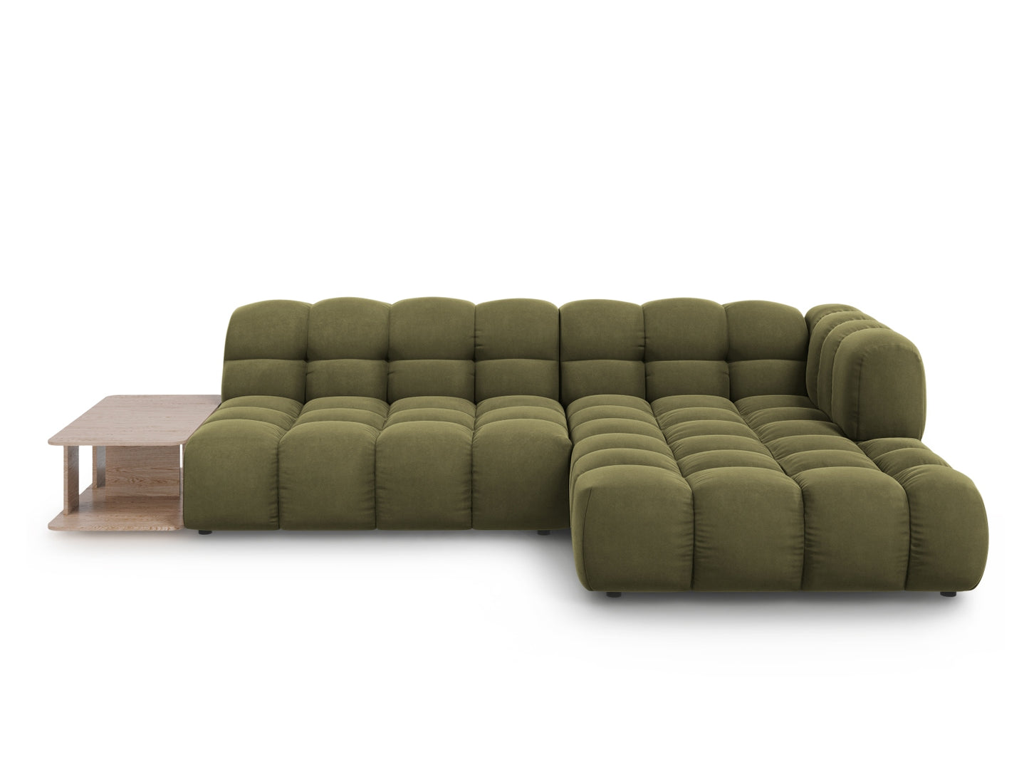 Sky Modular Corner Sofa, 4 Seats, 297x162 cm — Light Green / Right