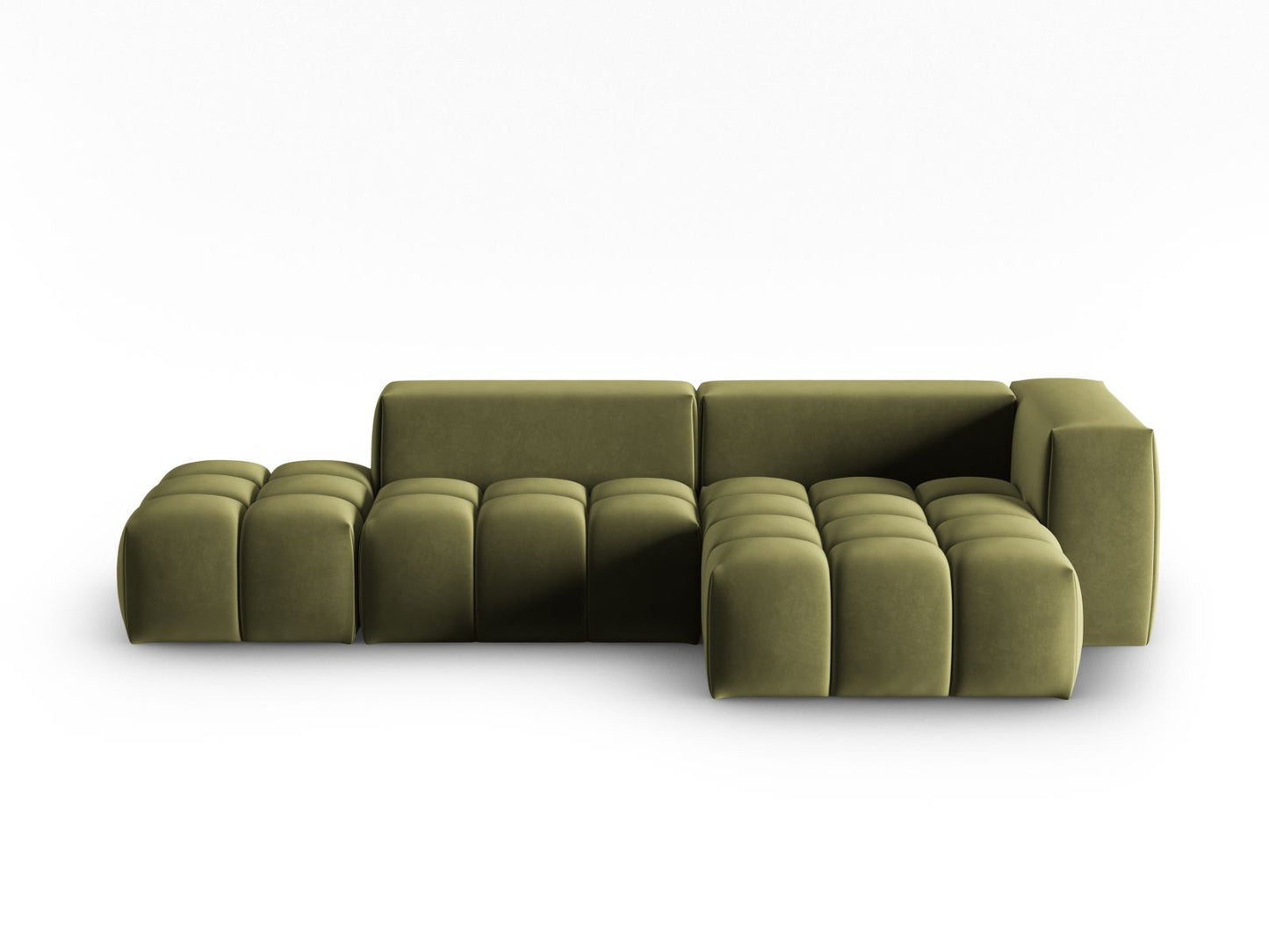 Verona Modular Corner Sofa, 4 Seats, 265x145 cm — Light Green / Right