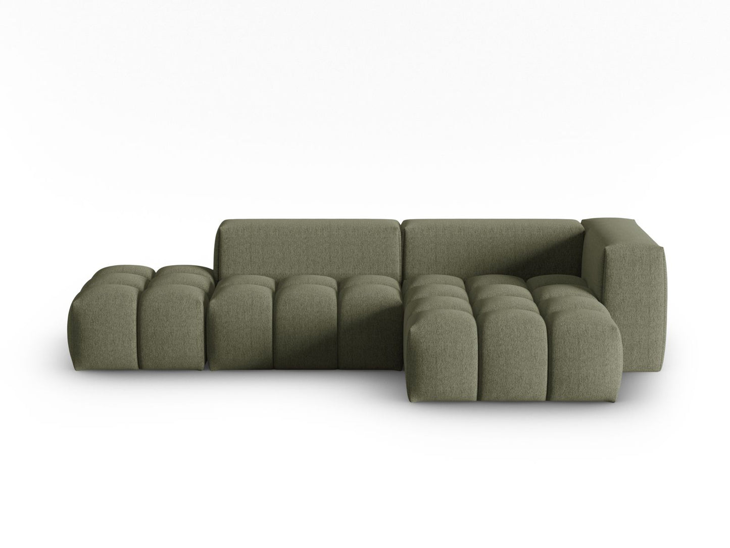 Verona Modular Corner Sofa, 4 Seats, 265x145 cm — Dark Olive Green / Right