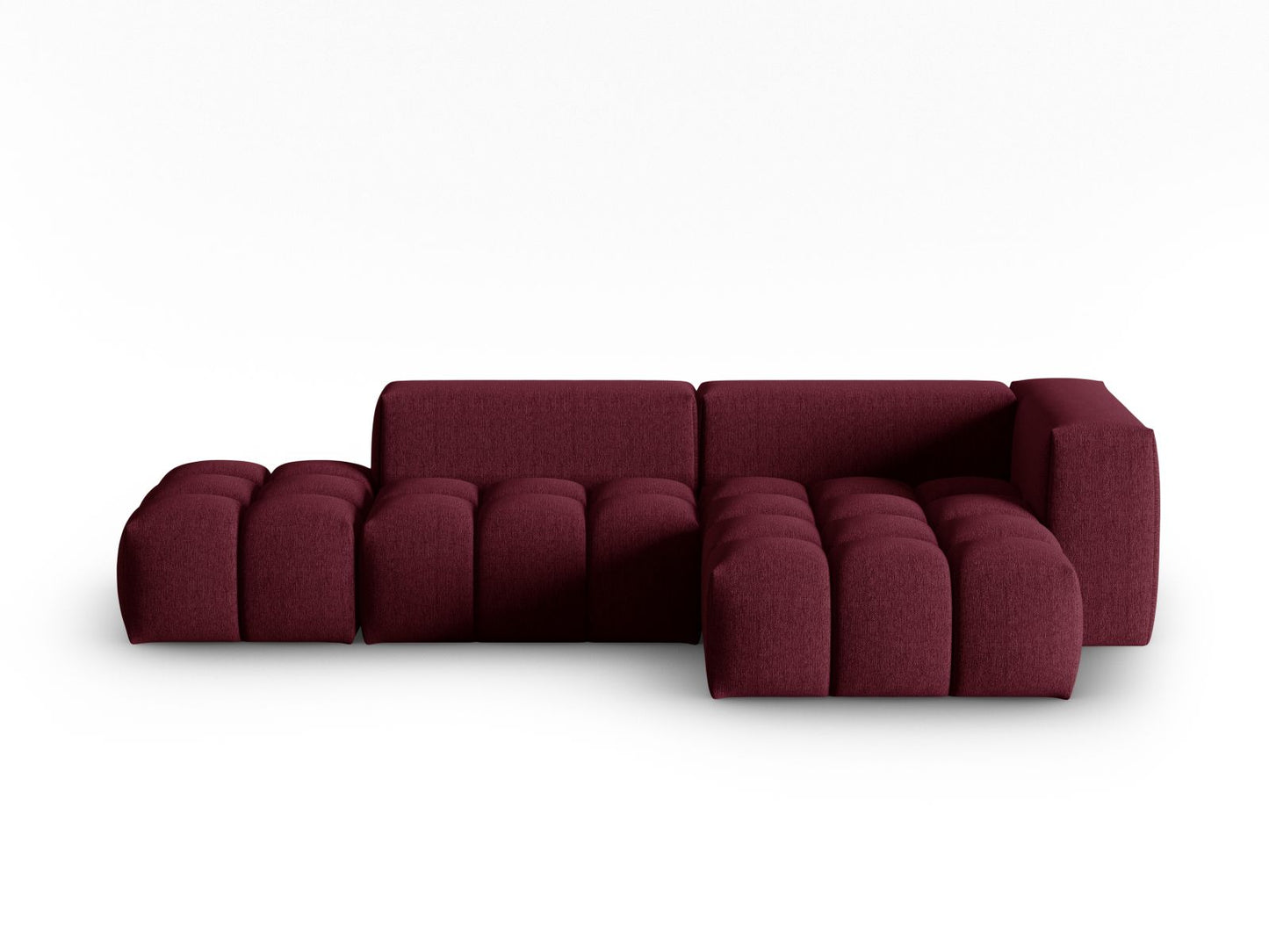 Verona Modular Corner Sofa, 4 Seats, 265x145 cm — Burgundy / Right