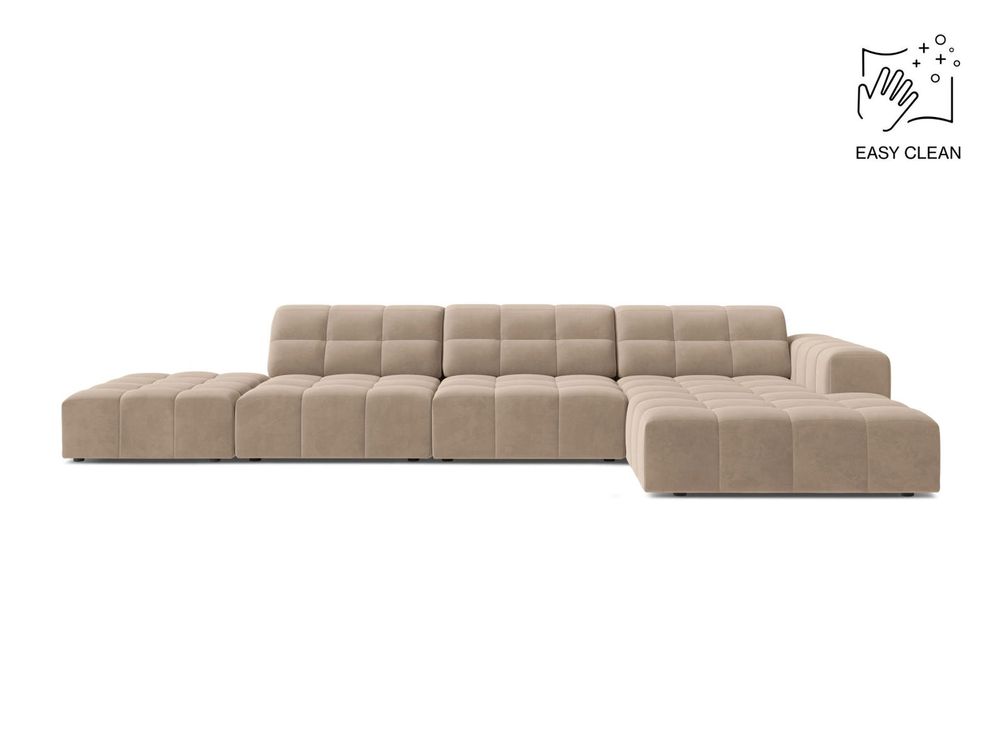Chicago Corner Sofa, 5 Seats, 348x167 cm — Beige / Right