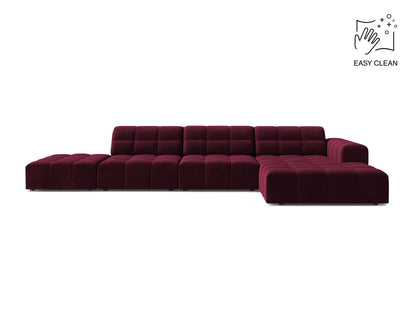 Chicago Corner Sofa, 5 Seats, 348x167 cm — Burgundy / Right