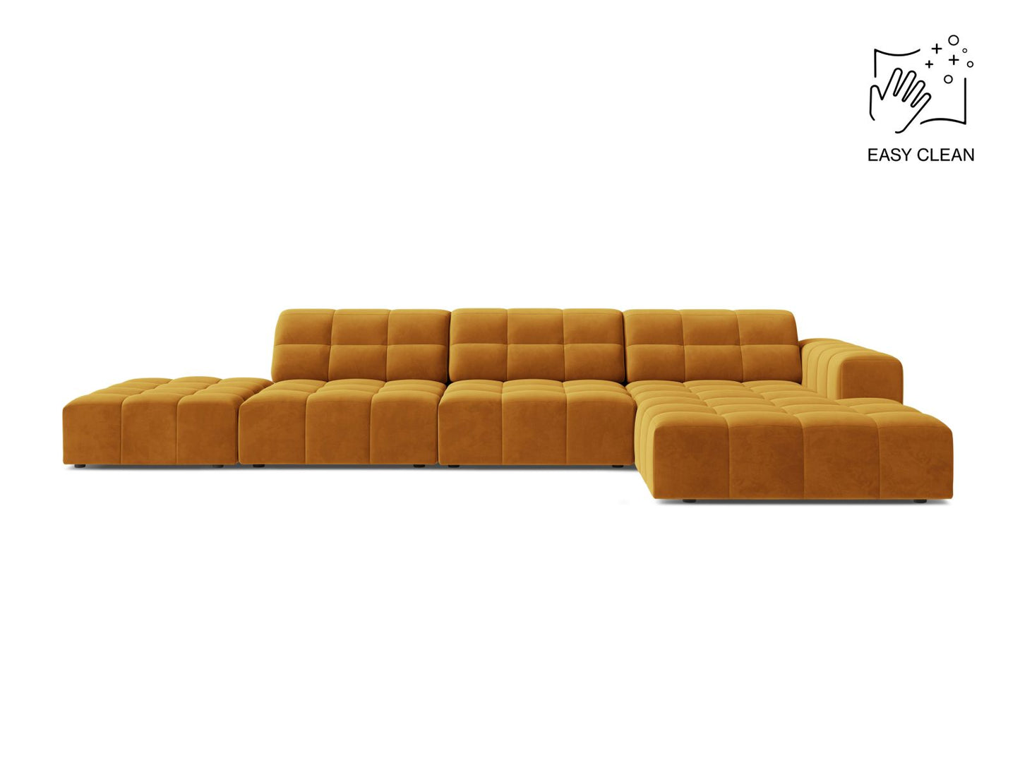 Chicago Corner Sofa, 5 Seats, 348x167 cm — Yellow / Right