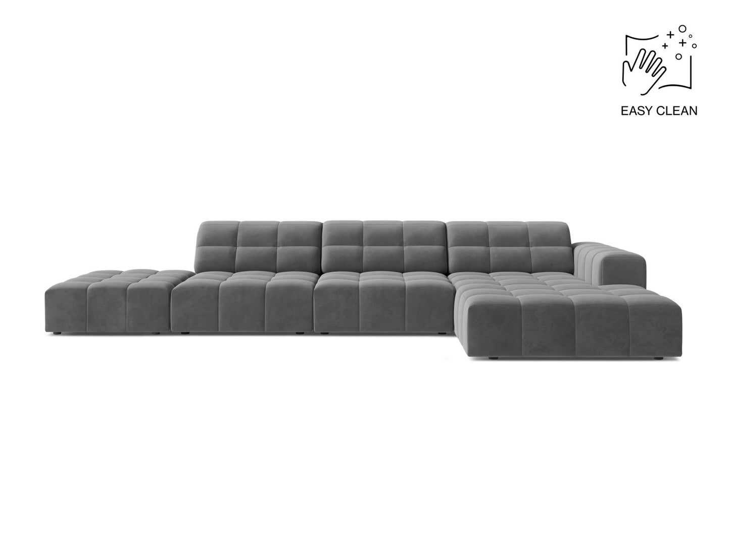 Chicago Corner Sofa, 5 Seats, 348x167 cm — Light Grey / Right