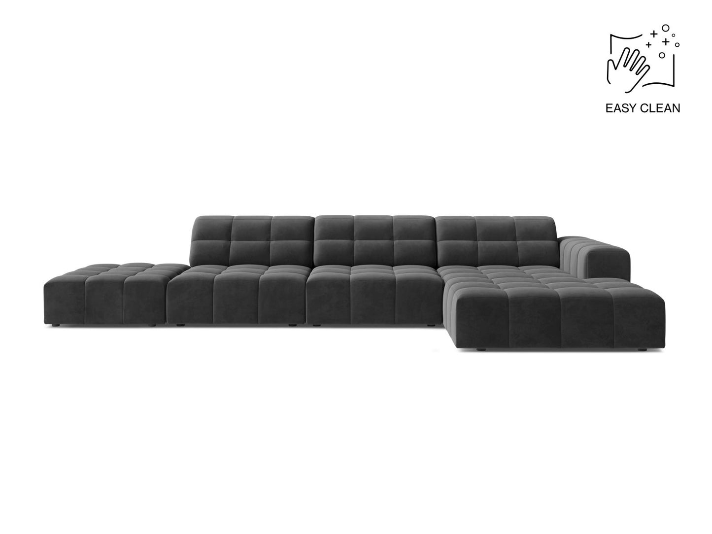 Chicago Corner Sofa, 5 Seats, 348x167 cm — Grey / Right