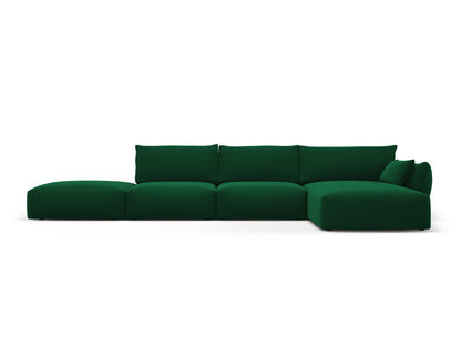 Matera Corner Sofa, 5 Seats, 364x171 cm — Bottle Green / Right