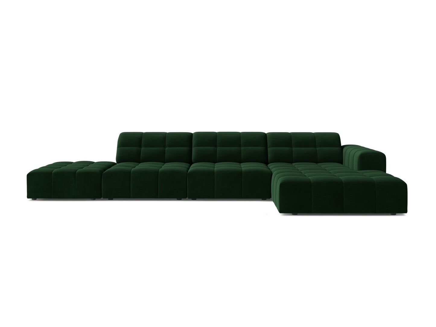 Chicago Corner Sofa, 5 Seats, 348x167 cm — Bottle Green / Right