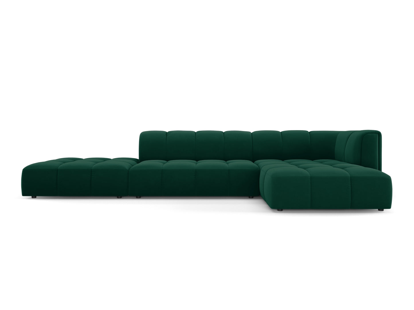 Moritz Modular Corner Sofa, 5 Seats, 323x160 cm — Bottle Green / Right