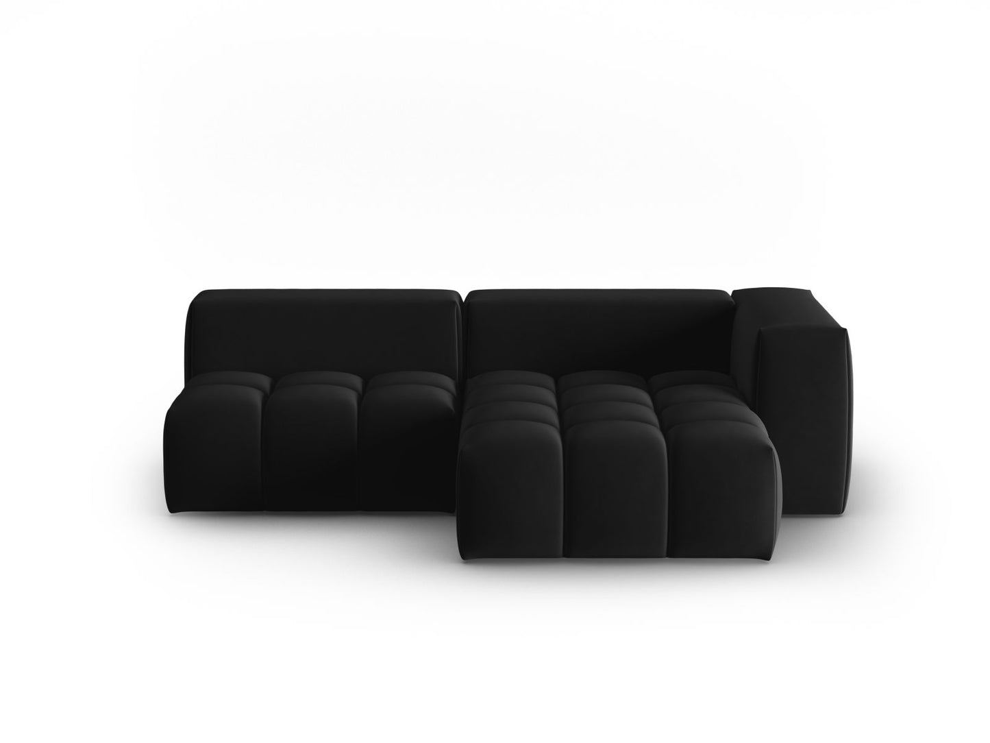 Verona Modular Corner Sofa, 3 Seats, 205x145 cm — Black / Right
