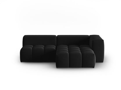 Verona Modular Corner Sofa, 3 Seats, 205x145 cm — Black / Right