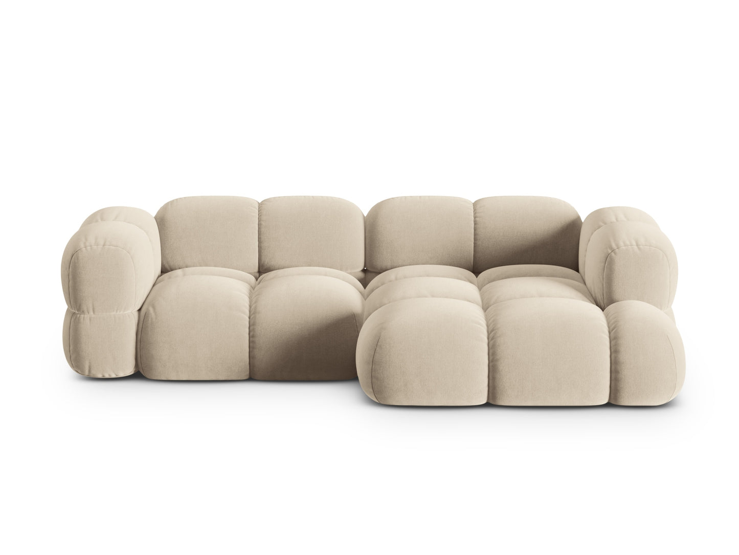 Loretto Corner Sofa, 3 Seats, 250x147 cm — Light Beige / Right