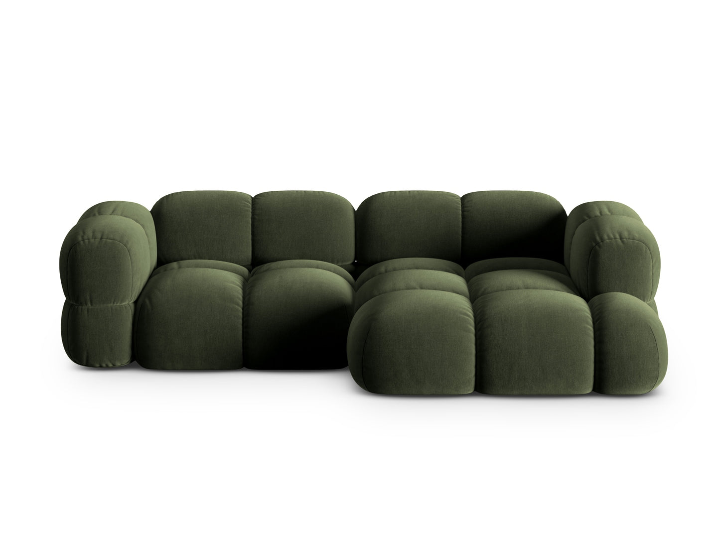 Loretto Corner Sofa, 3 Seats, 250x147 cm — Green / Right