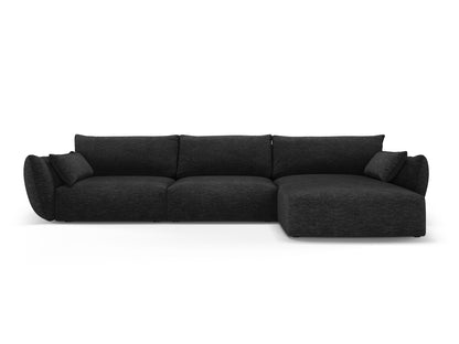 Matera Corner Sofa, 4 Seats, 308x171 cm — Black / Right