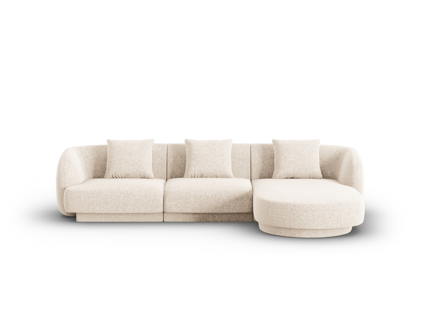 Tulum Corner Sofa, 4 Seats, 255x156 cm — Light Beige / Right