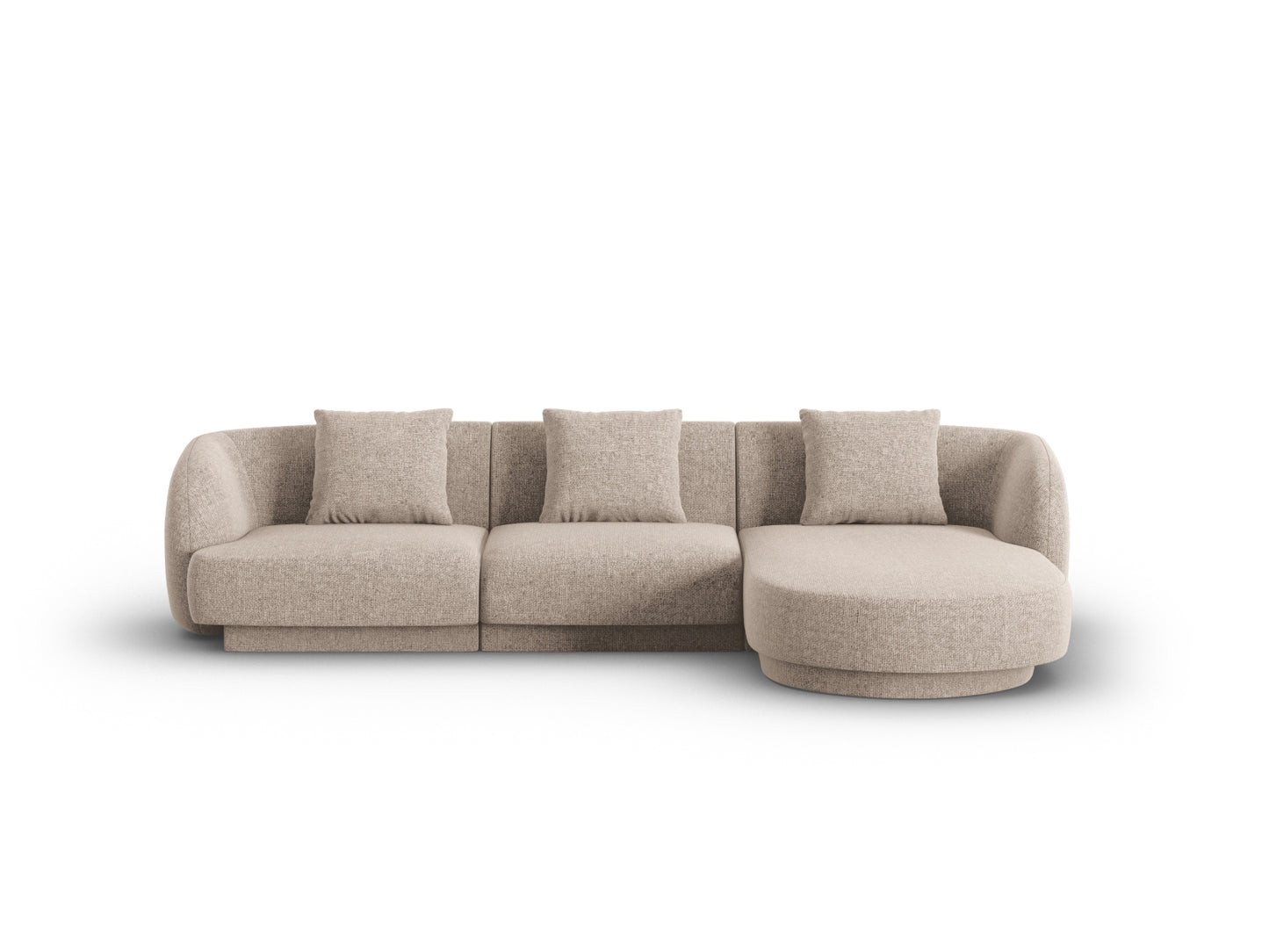 Tulum Corner Sofa, 4 Seats, 255x156 cm — Beige / Right