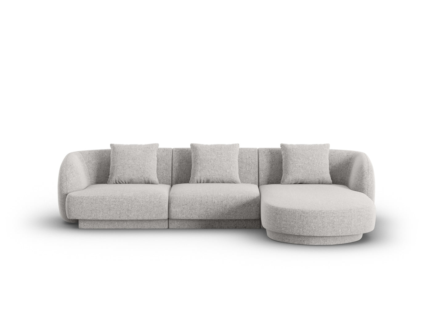 Tulum Corner Sofa, 4 Seats, 255x156 cm — Light Grey / Right