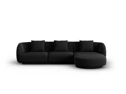 Tulum Corner Sofa, 4 Seats, 255x156 cm — Black / Right