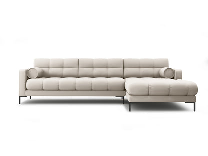 Bali Corner Sofa, 5 Seats, 293x185 cm — Beige / Black Metal / Right