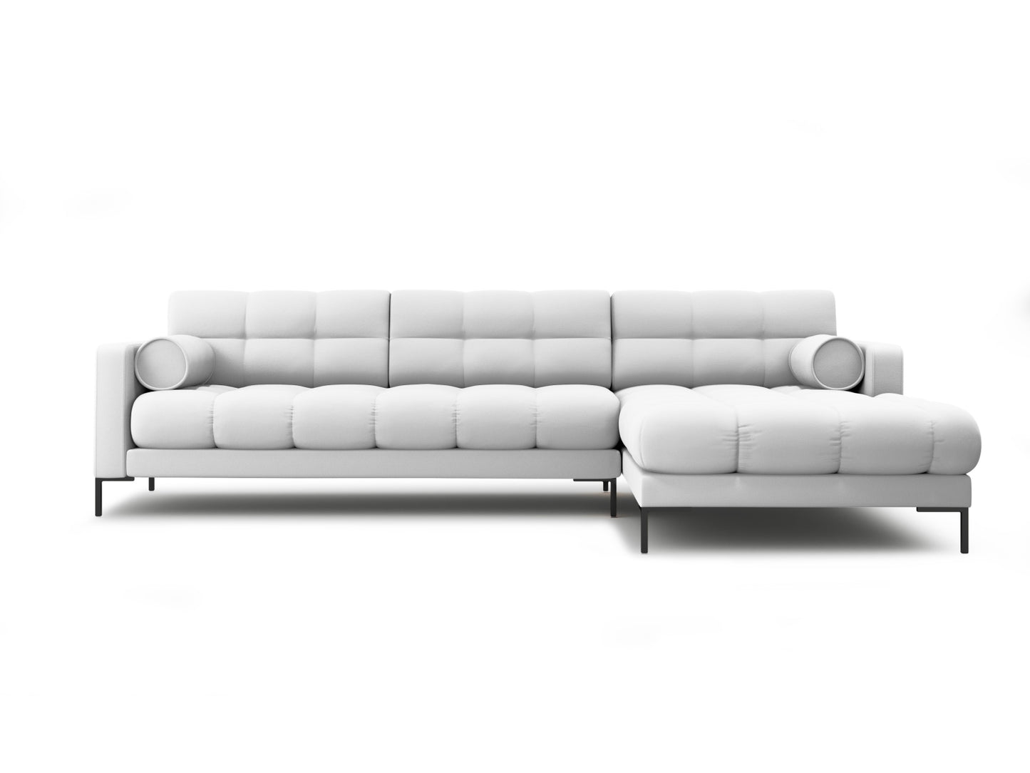 Bali Corner Sofa, 5 Seats, 293x185 cm — Light Grey / Black Metal / Right