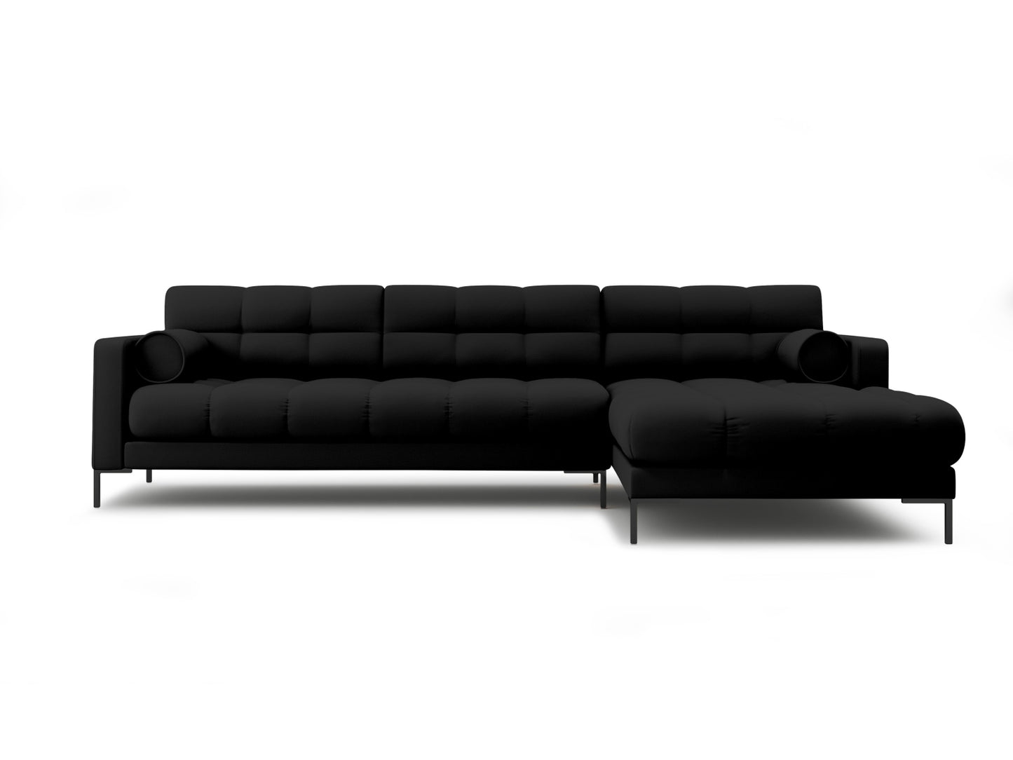 Bali Corner Sofa, 5 Seats, 293x185 cm — Black / Black Metal / Right