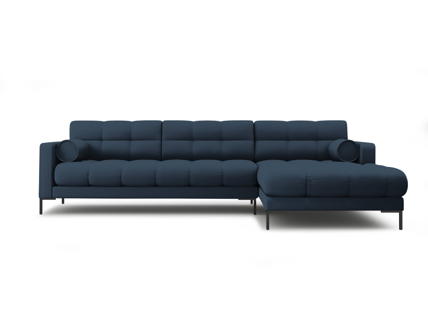 Bali Corner Sofa, 5 Seats, 293x185 cm — Blue / Black Metal / Right
