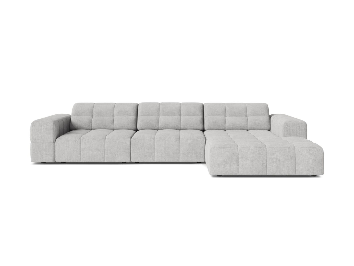 Chicago Corner Sofa, 4 Seats, 294x167 cm — Silver / Right