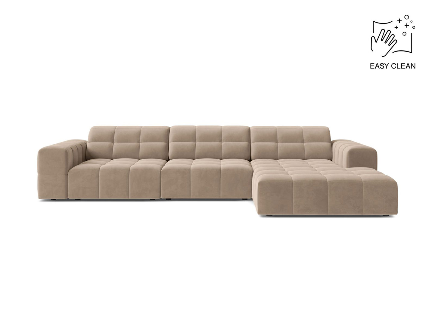 Chicago Corner Sofa, 4 Seats, 294x167 cm — Beige / Right