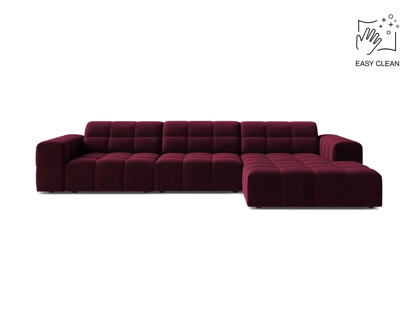 Chicago Corner Sofa, 4 Seats, 294x167 cm — Burgundy / Right