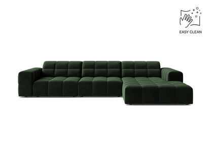 Chicago Corner Sofa, 4 Seats, 294x167 cm — Bottle Green / Right