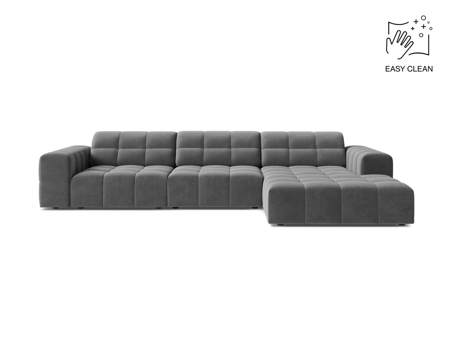 Chicago Corner Sofa, 4 Seats, 294x167 cm — Light Grey / Right