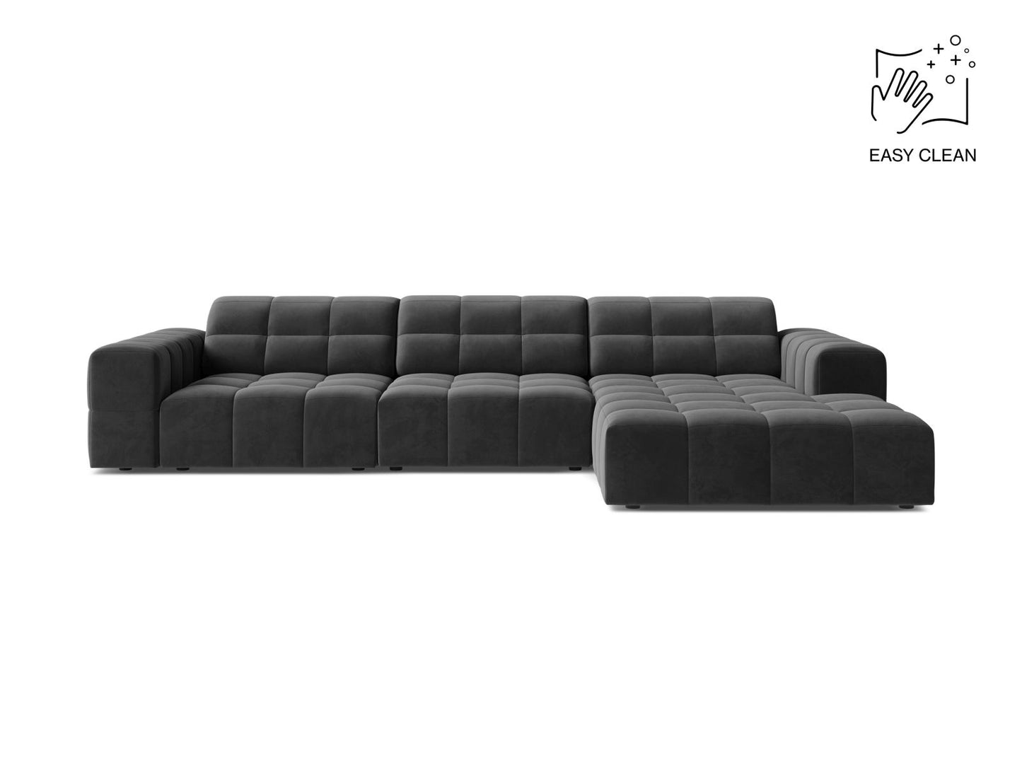 Chicago Corner Sofa, 4 Seats, 294x167 cm — Grey / Right