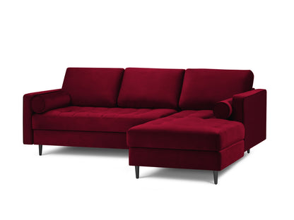 Aspen Corner Sofa, 4 Seats, 236x170 cm — Red / Black Chrome Metal / Right