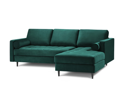 Aspen Corner Sofa, 4 Seats, 236x170 cm — Petrol / Black Chrome Metal / Right