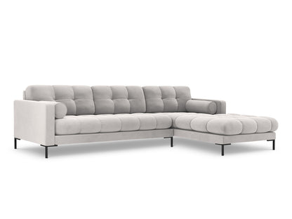 Bali Corner Sofa, 5 Seats, 293x185 cm — Silver / Black Metal / Right