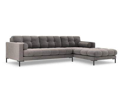 Bali Corner Sofa, 5 Seats, 293x185 cm — Light Grey / Black Metal / Right
