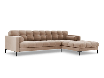 Bali Corner Sofa, 5 Seats, 293x185 cm — Beige / Black Metal / Right