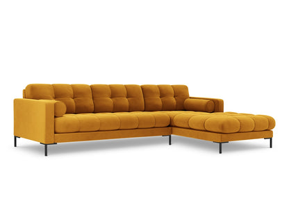 Bali Corner Sofa, 5 Seats, 293x185 cm — Yellow / Black Metal / Right