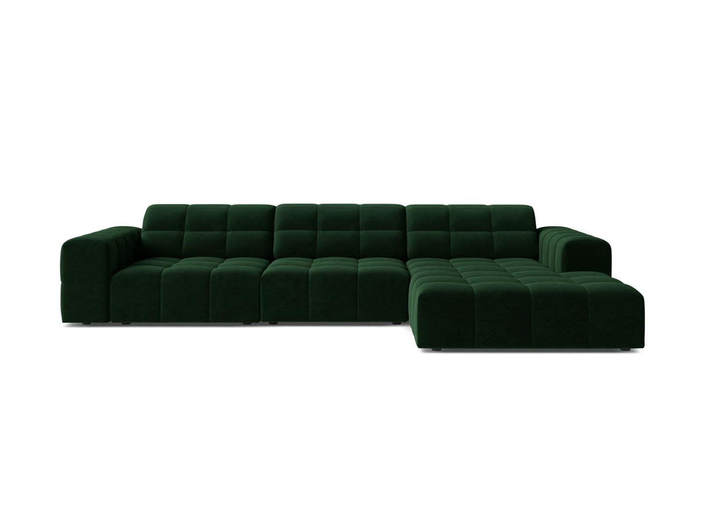 Chicago Corner Sofa, 4 Seats, 294x167 cm — Bottle Green / Right
