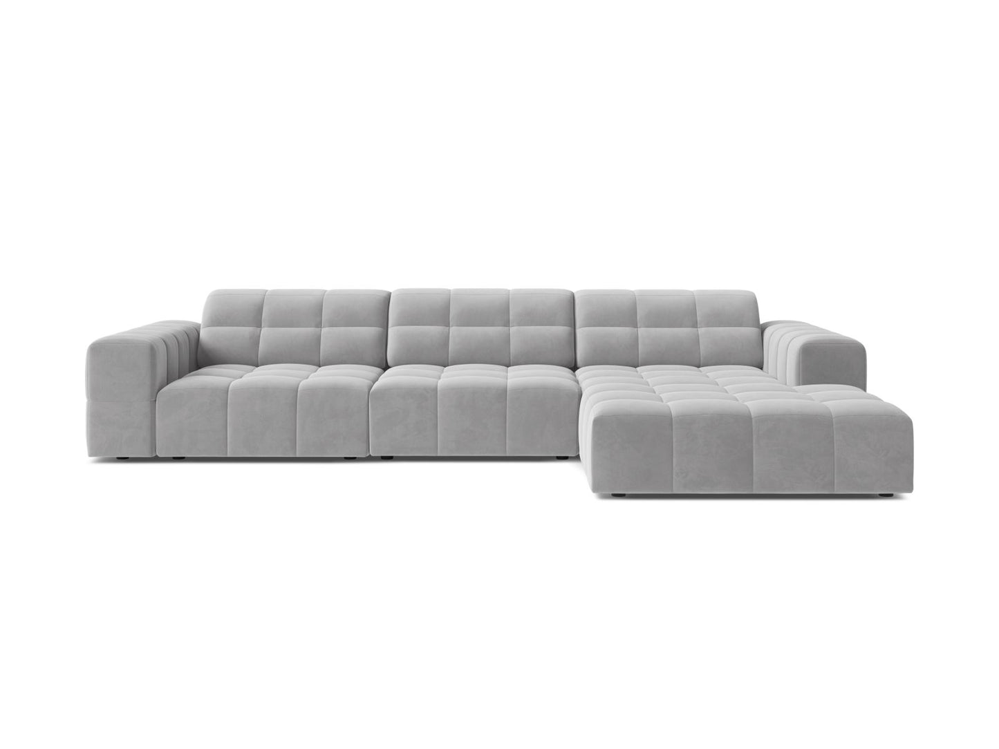 Chicago Corner Sofa, 4 Seats, 294x167 cm — Silver / Right