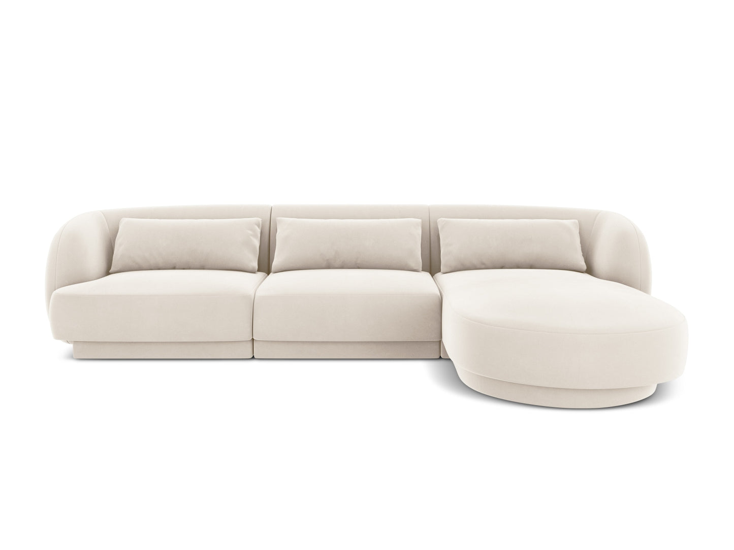 Tulum Corner Sofa, 4 Seats, 255x156 cm — Light Beige / Right