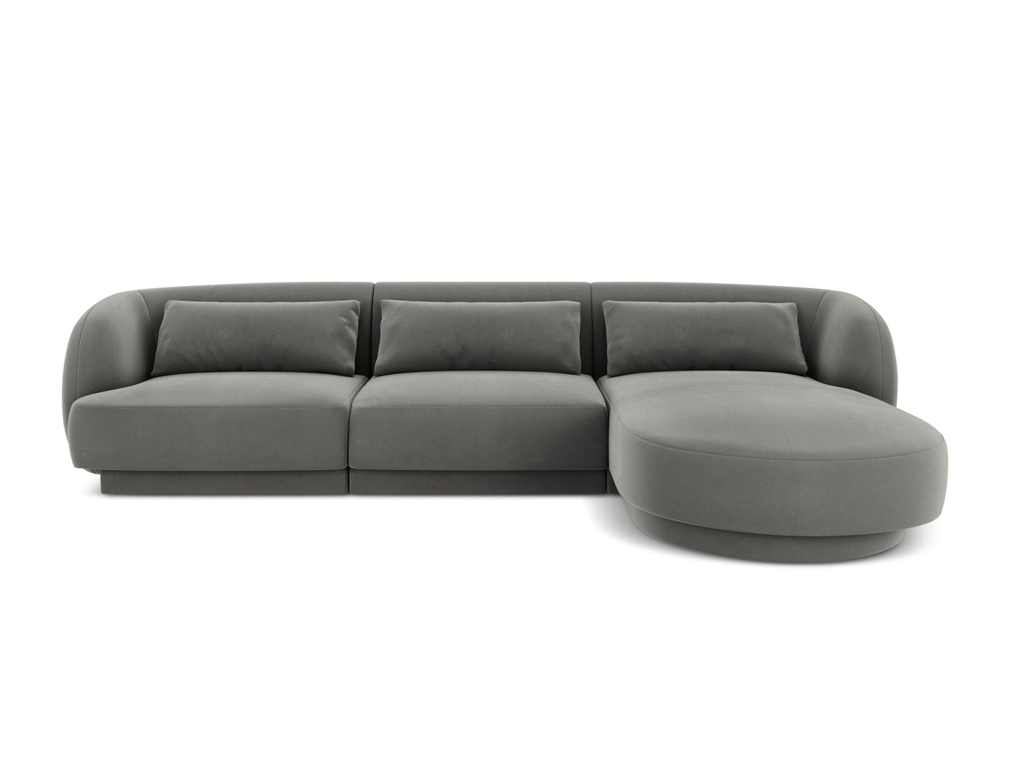 Tulum Corner Sofa, 4 Seats, 255x156 cm — Light Grey / Right