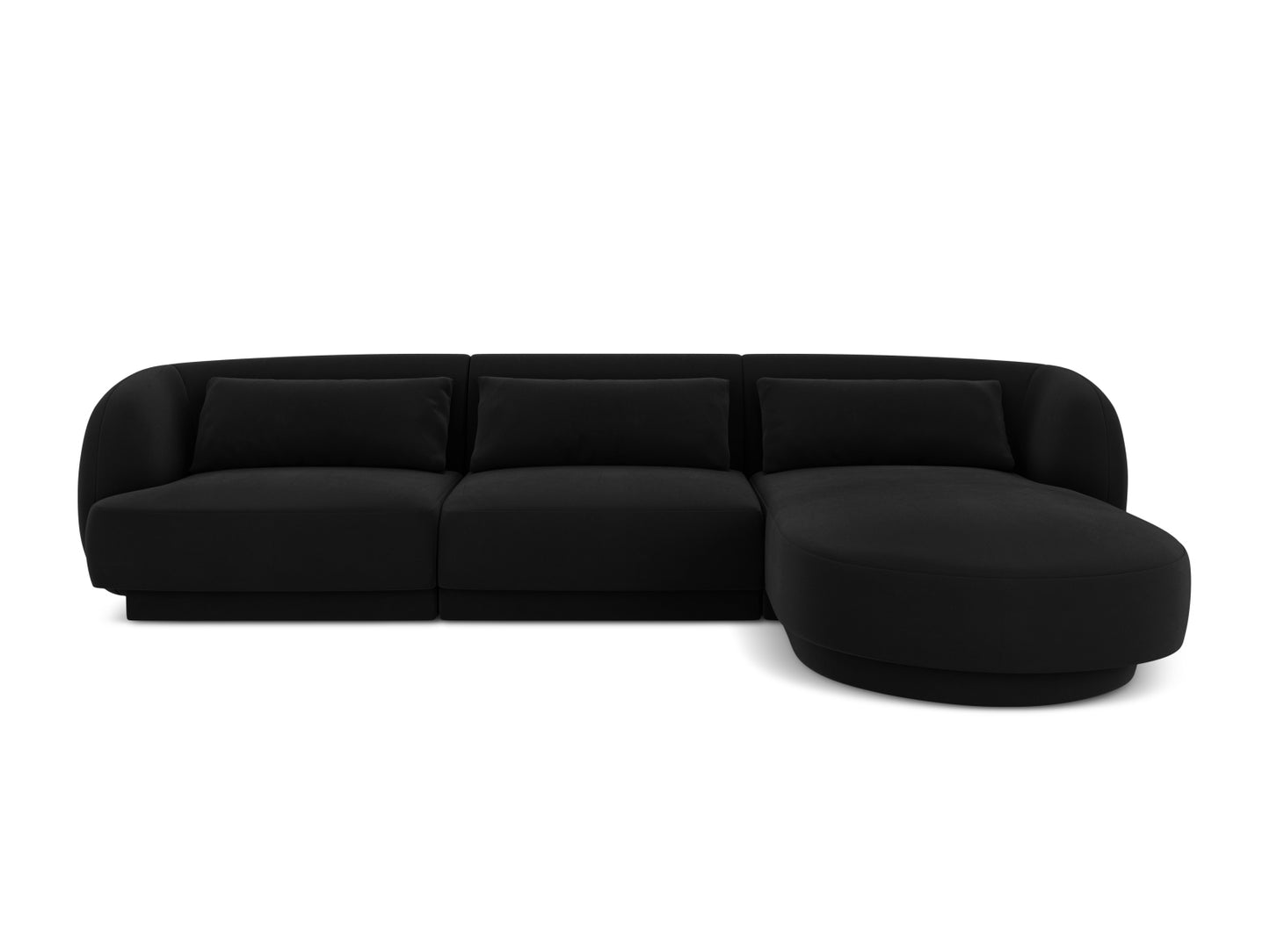 Tulum Corner Sofa, 4 Seats, 255x156 cm — Black / Right