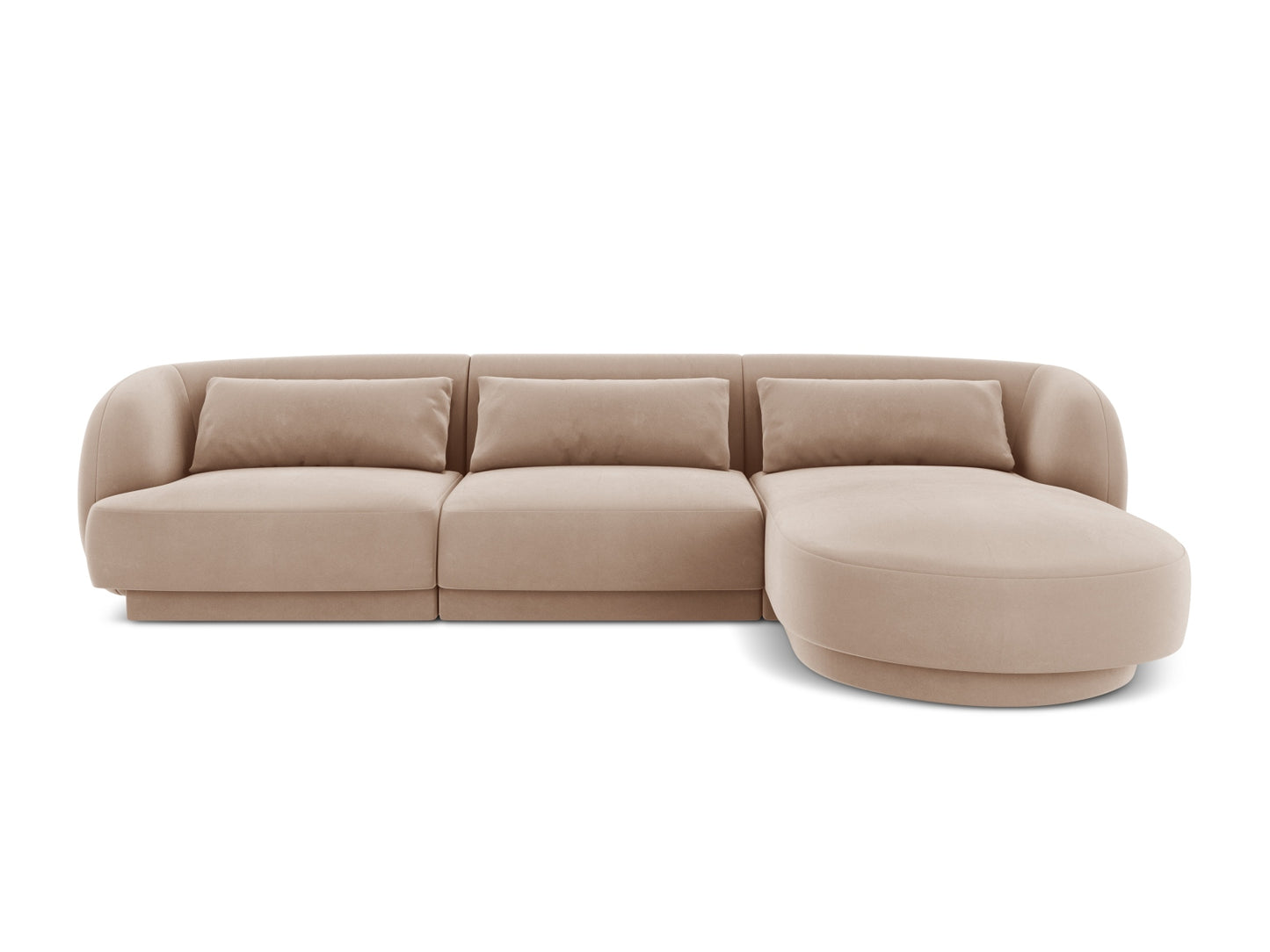 Tulum Corner Sofa, 4 Seats, 255x156 cm — Beige / Right