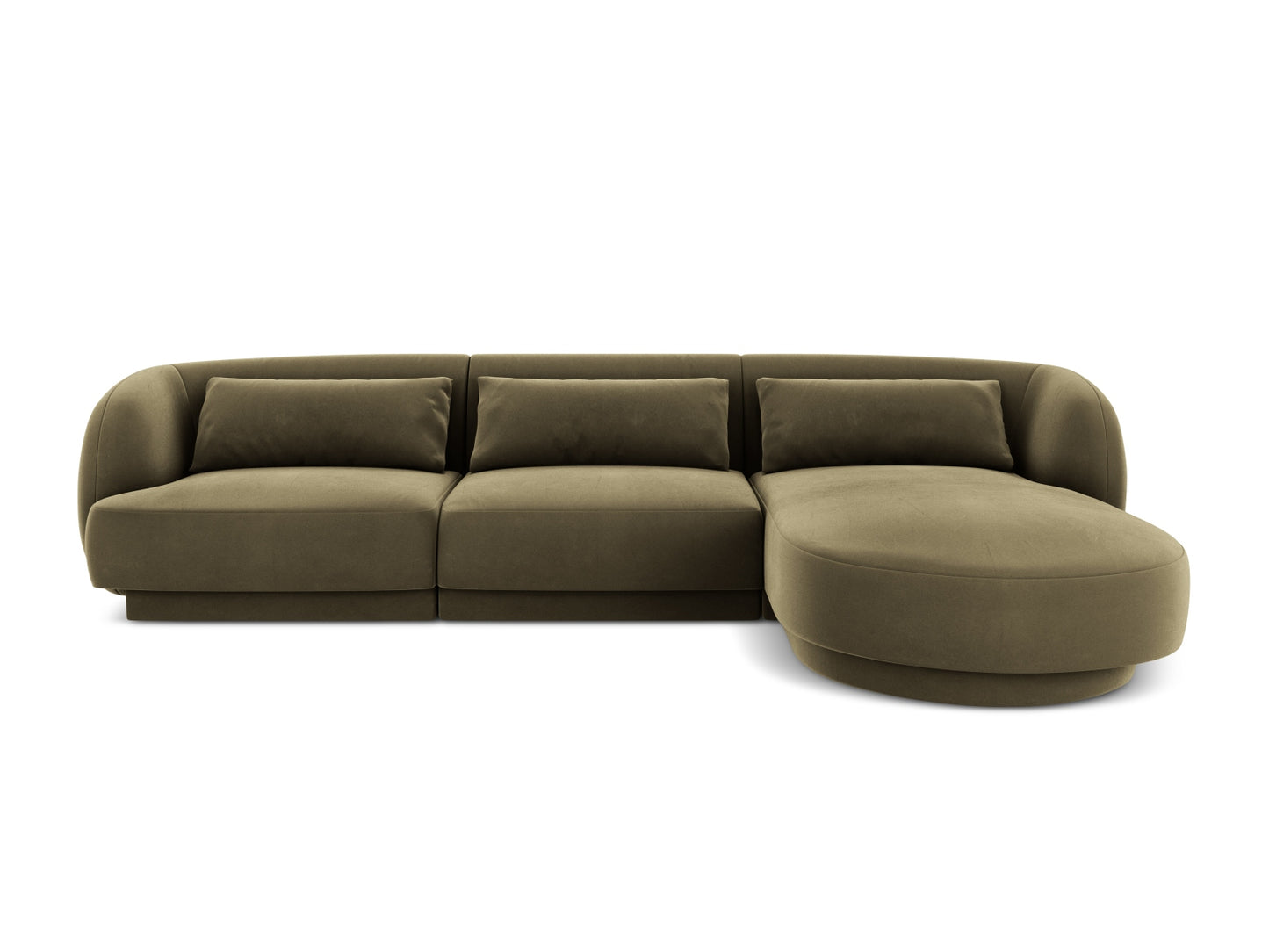 Tulum Corner Sofa, 4 Seats, 255x156 cm — Green / Right