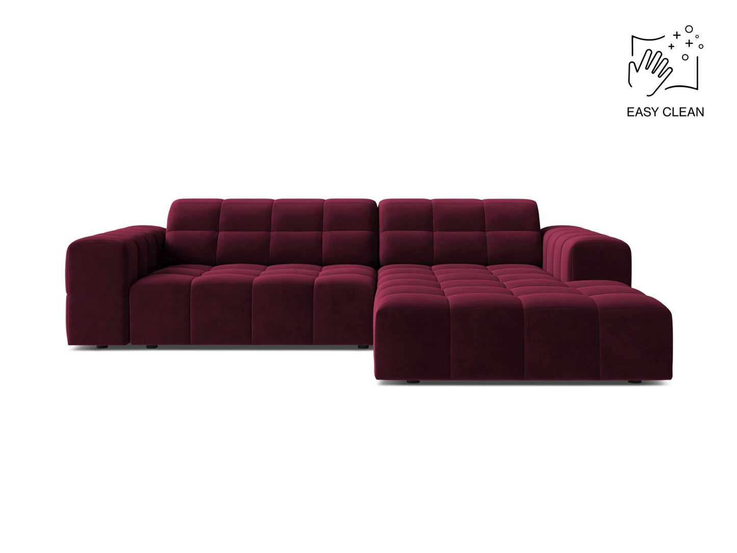 Chicago Corner Sofa, 3 Seats, 234x167 cm — Burgundy / Right