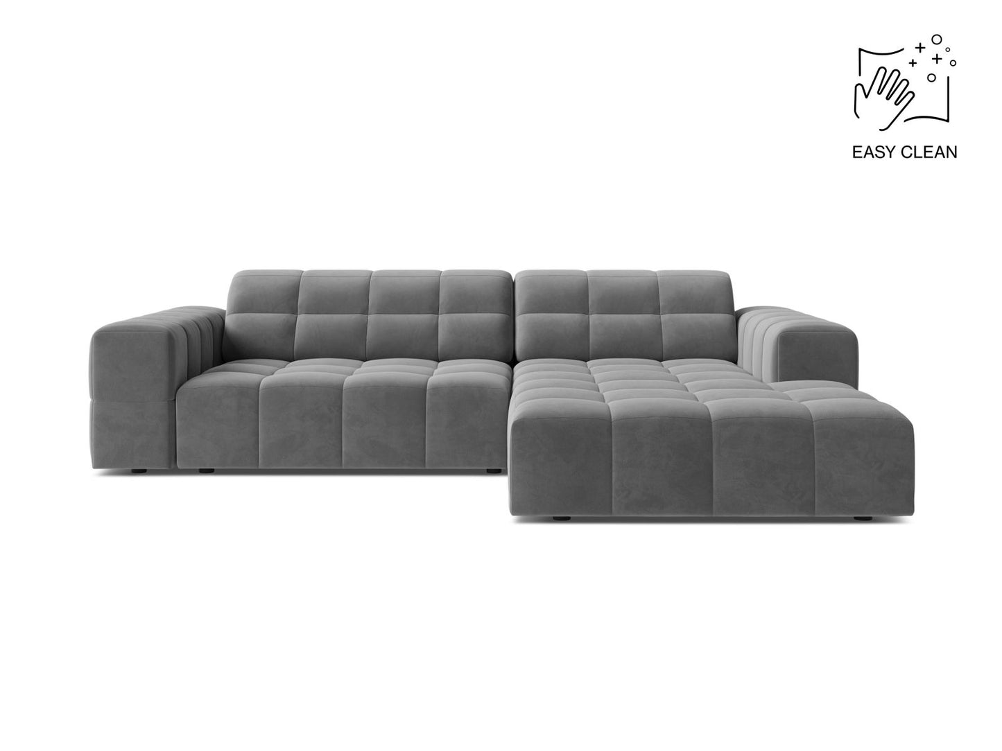 Chicago Corner Sofa, 3 Seats, 234x167 cm — Light Grey / Right