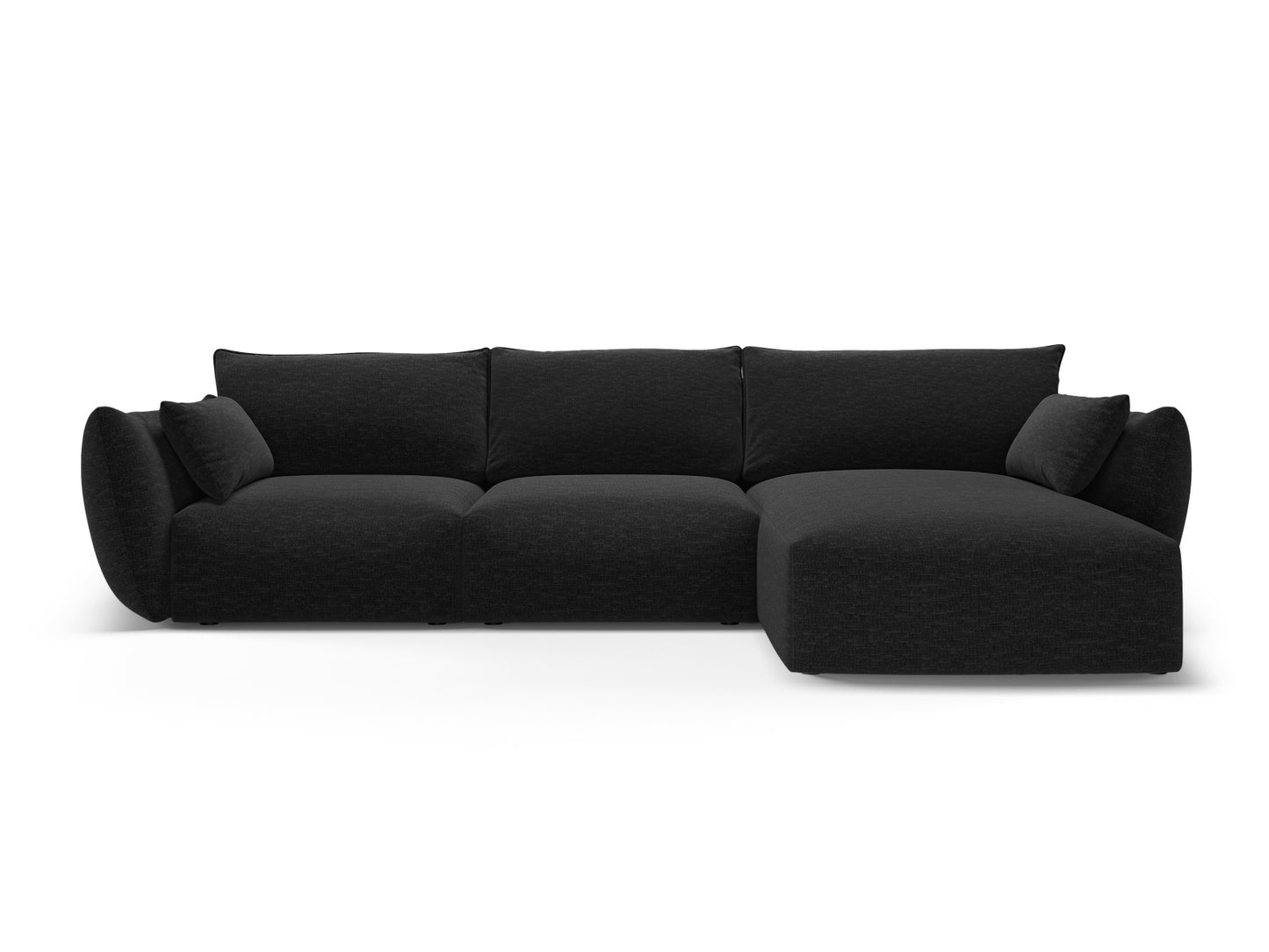 Matera Corner Sofa, 5 Seats, 280x171 cm — Black / Right