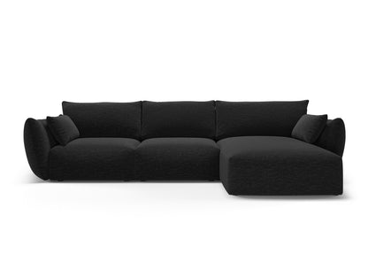 Matera Corner Sofa, 5 Seats, 280x171 cm — Black / Right
